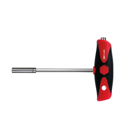 Screwdriver with T-handle and two bit holders ComfortGrip magnetic