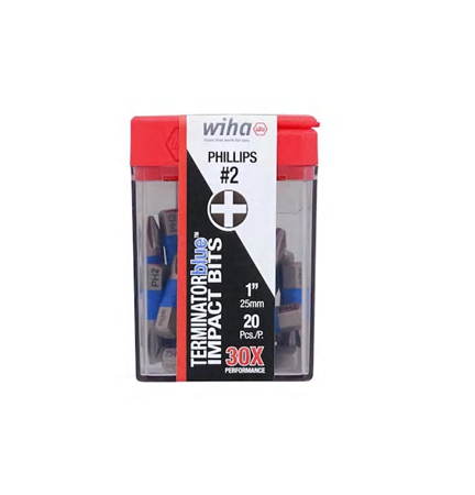 Wiha TerminatorBlue #2 1/4-in x 1-in Square/Robertson Impact Driver Bit