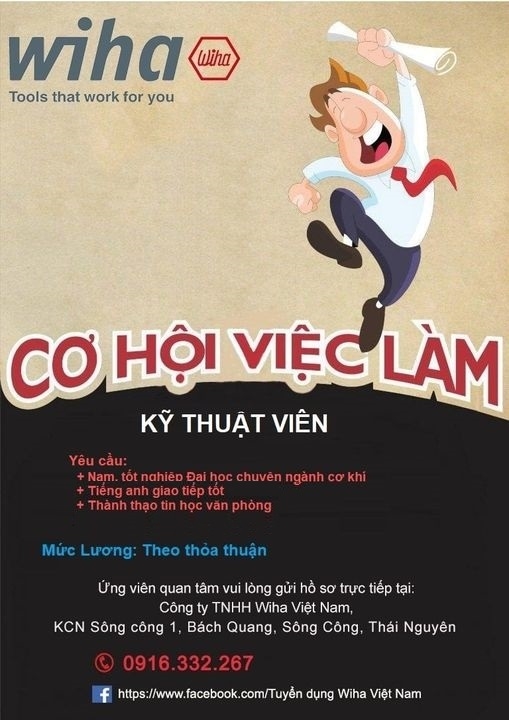 WIHA VIỆT NAM ĐANG TÌM KIẾM ỨNG VIÊN VỊ TRÍ:  KỸ THUẬT VIÊN